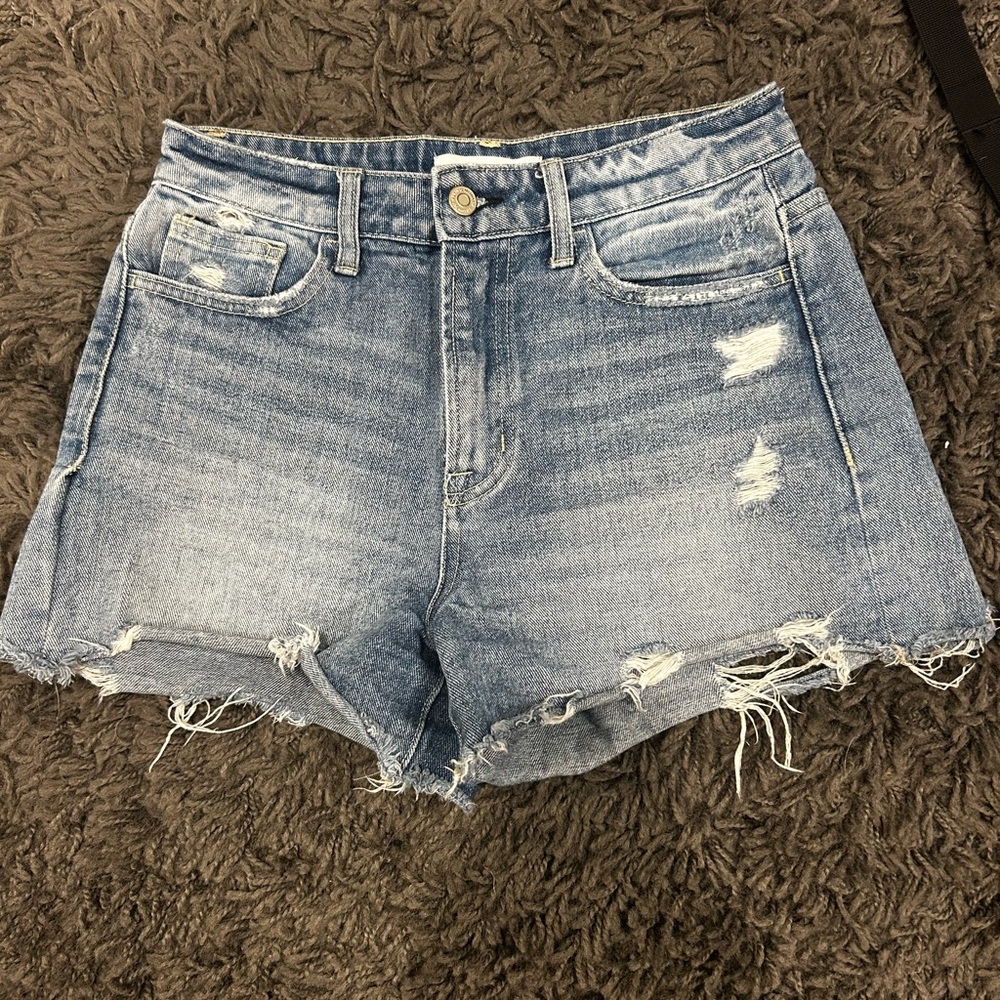 Flying Monkey Light Blue Distressed Jean Shorts